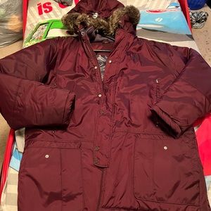 Vintage Jordan retro 5 maroon snow bomber jacket